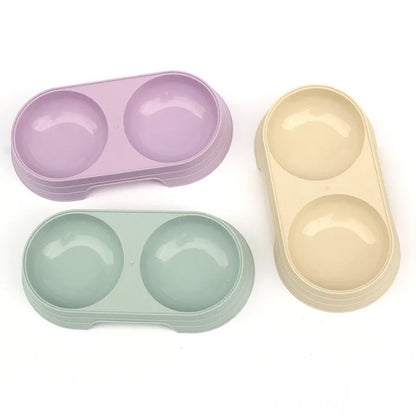 Wheat Straw Pet Double Bowl Dog Bowl Cat Dog Drink Water and Eat Dual-use Rice Bowl Pet Supplies Cats Feeder Pets Items