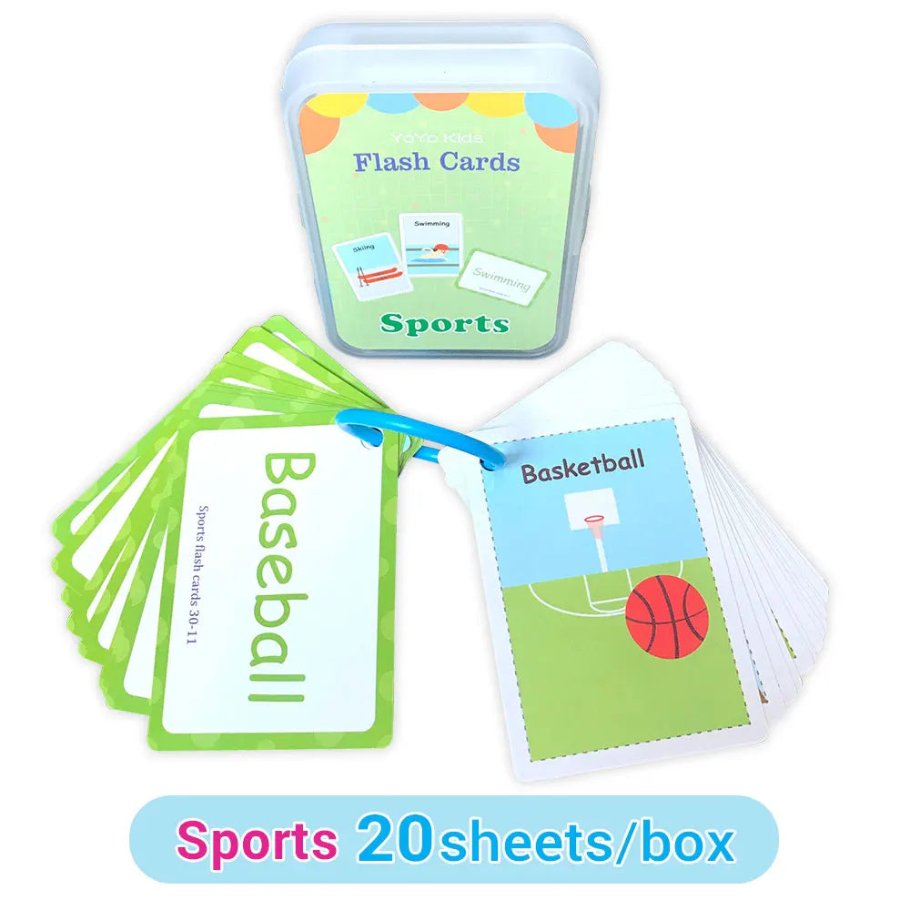 English Words Learning Flashcards for Kids 3-6 Years Reading Enlightenment Cards Educational Toys Montessori Teaching Aids