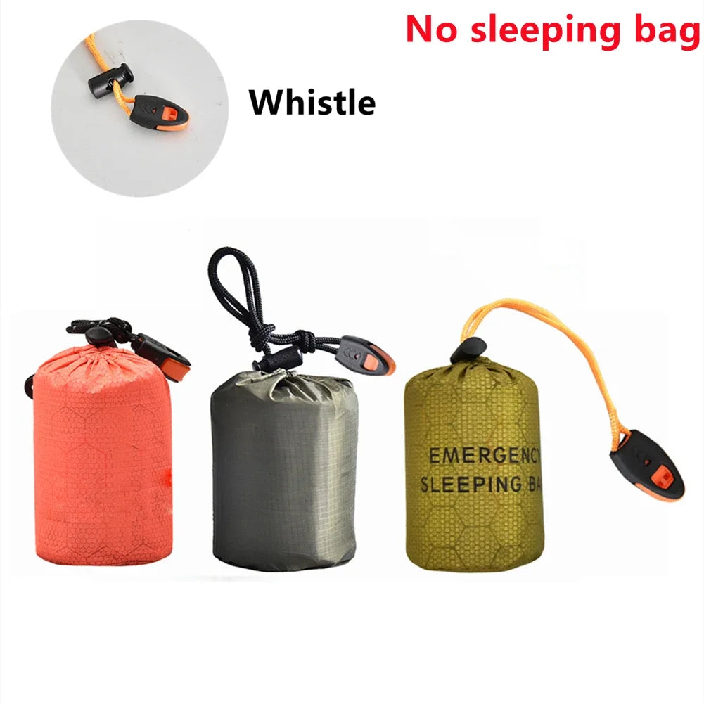 Portable Waterproof Emergency Survival Sleeping Storage Bag Hiking Sack Camping Gear Thermal Bivy Aid Rescue Kit Mylar Blanket