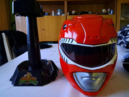 Hasbro Power Rangers PRG LC MMPR RED Ranger Helmet with Display Stand Cosplay Toy for Birthday Gift E8163