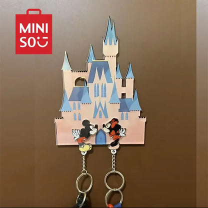 Disney Castle Keychain Anime Mickey Couples Cute Kids Toys Go Home Anti-Lost Kawaii Minnie Creative Keychain Fun Holiday Gifts