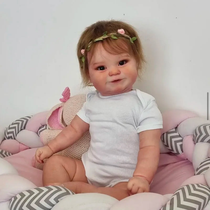 48CM Reborn Baby Girl Doll Popular Maddie with Hand-Root Hair Soft Cuddle Handmade Real Looking Baby Dolls Muñecas Bebes Reborns