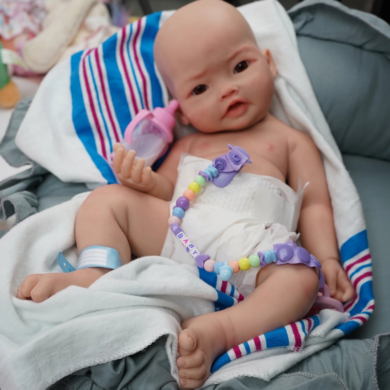 17&quot; Micro Preemie Full Body Silicone Baby Doll &quot;Harper&quot;Lifelike Mini Reborn Doll Surprice Children Anti-Stress My Melody