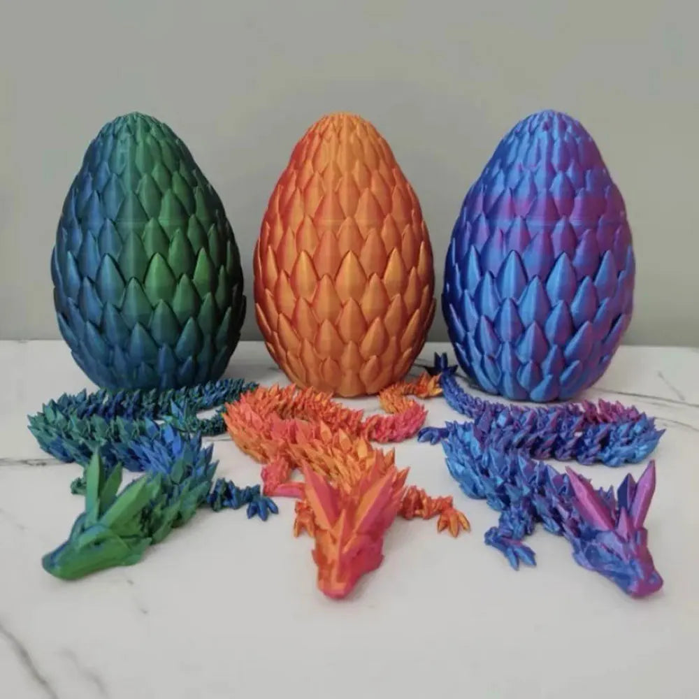 3D Printed Dragon In Egg Full Articulated Dragon Fidget Toys Home Office Rotatable Articulated Dragon Egg Ideal Gift for Kids