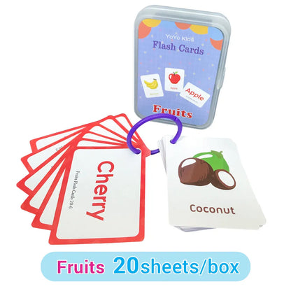 English Words Learning Flashcards for Kids 3-6 Years Reading Enlightenment Cards Educational Toys Montessori Teaching Aids