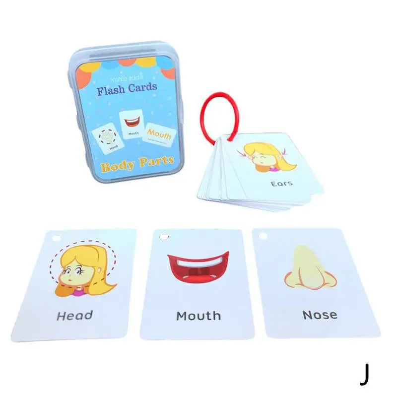 English Words Learning Flashcards for Kids 3-6 Years Reading Enlightenment Cards Educational Toys Montessori Teaching Aids