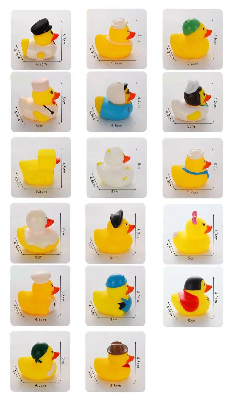 5-30 PCS New Cute Rubber Duck Assorted Duck Bath Toys Kids Shower Bath Toy Gifts Baby Birthday Party Gifts Decorations