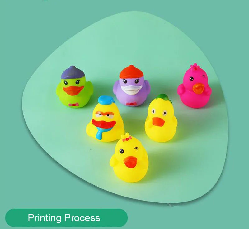 5-30Pcs/Lot Rubber Ducks Baby Bath Toys Kids Shower Bath Toy Float Squeaky Sound Duck Water Play Game Gift For Children