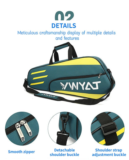 YWYAT Sports Bag Badminton Bag Single Shoulder 3 Rackets Backpack Tennis Badminton Racket Bag Thickened Nylon Beach Tennis Bag