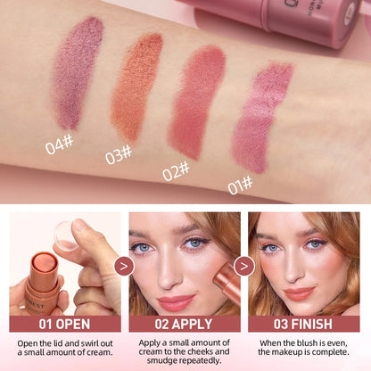 3-in-1 Cheek Blush Stick Lip Tinted Eyes Cheek Lips Brighten Cream