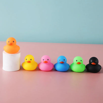 Baby Bath Toys Cute Little Yellow Duck Bath Toys Bathroom Bath Swimming Water Toys Soft Floating Rubber Duck Squeeze Sound Toys