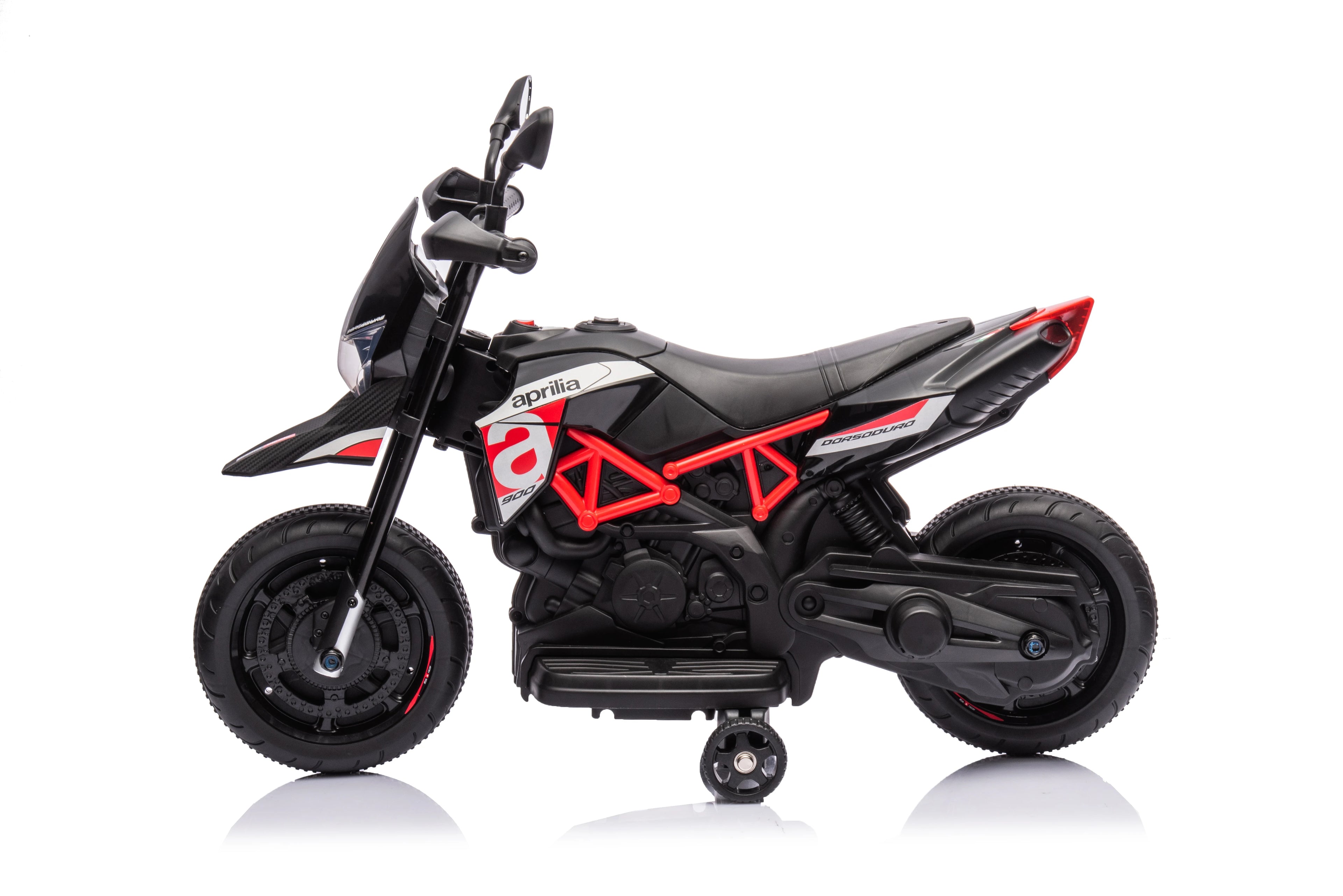 Red, Licensed Aprilia Electric Motorcycle, 6V Kids Motorcycle, Ride On Toy w/Training Wheels, LED Lights, Sounds &amp; Music, Batter