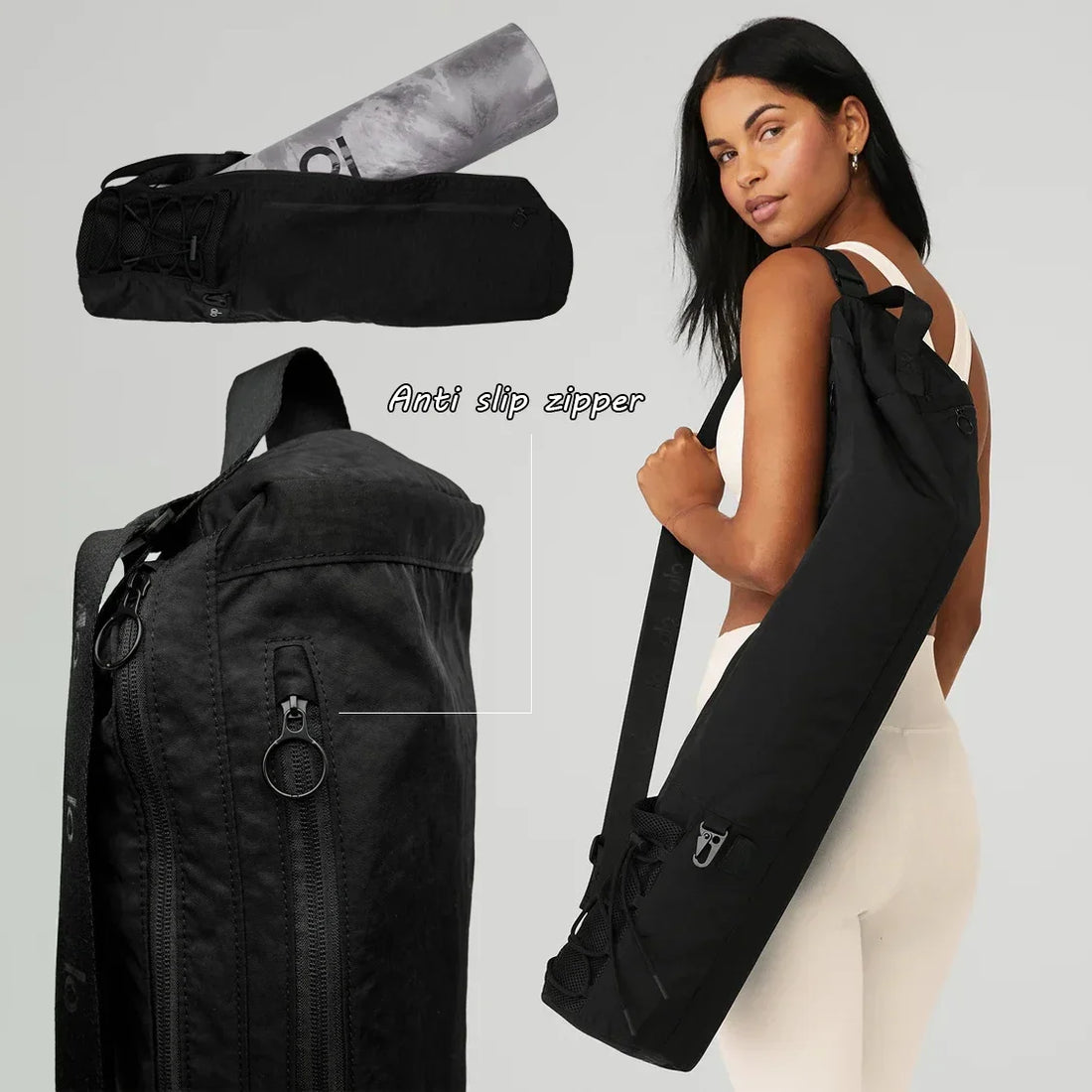 Yoga Mat Storage Bag Sports Equipment Storage Oxford Cloth Yoga Mat Handbag Women Large Pocket Sports Adjustable Width Strap