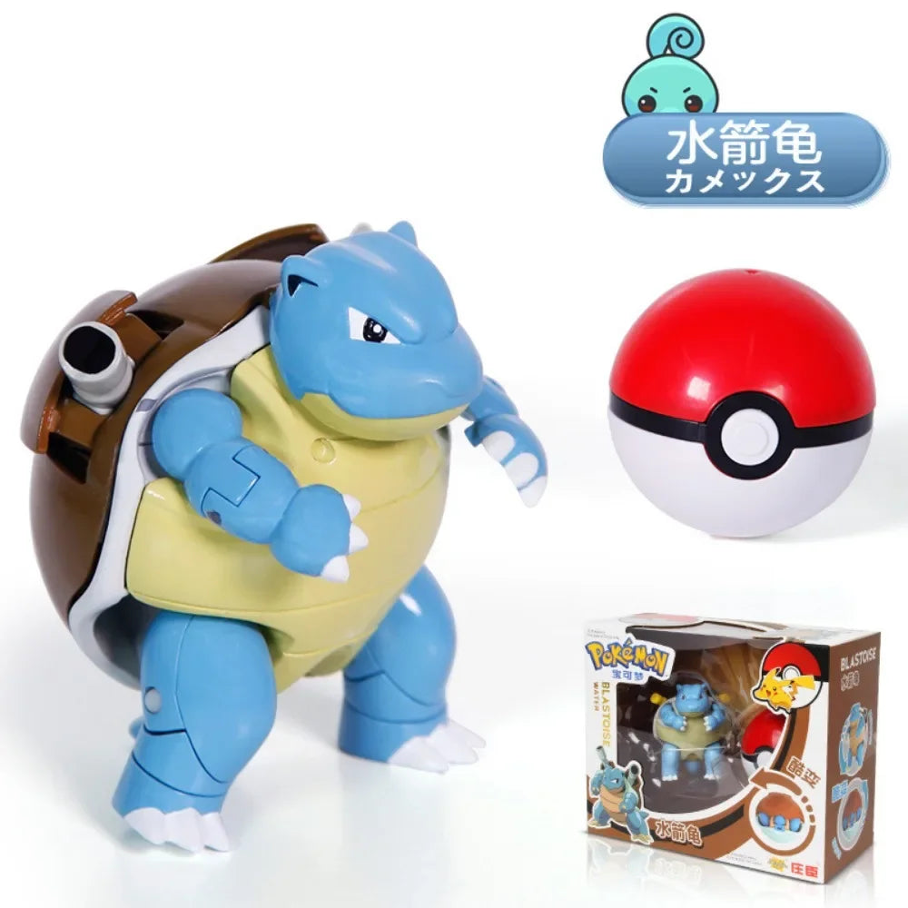 Genuine Pokemon Pikachu Mewtwo Blastoise Venusaur Gyarados Solgaleo Lunala Ball Figurine Doll Transformation Toy Birthdays Gift