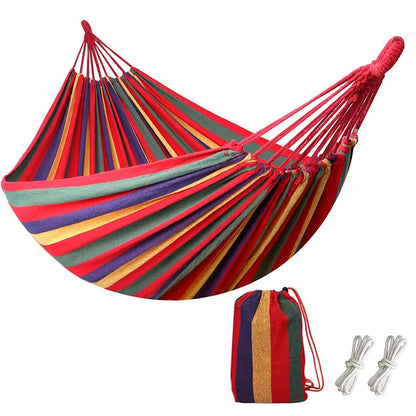 WESTTUNE Outdoor Canvas Hammock Camping Swing Hammock with Tree Ropes Load-bearing Up to 200kg Perfect for Garden Patio Backyard