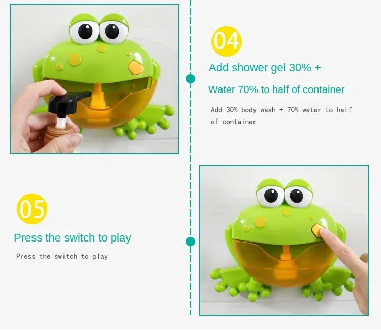 Baby Bath Toys Bubble Machine Crabs Frog Music Kids Bath Toy Bathtub Soap Automatic Bubble Maker Baby Bathroom Toy for Children