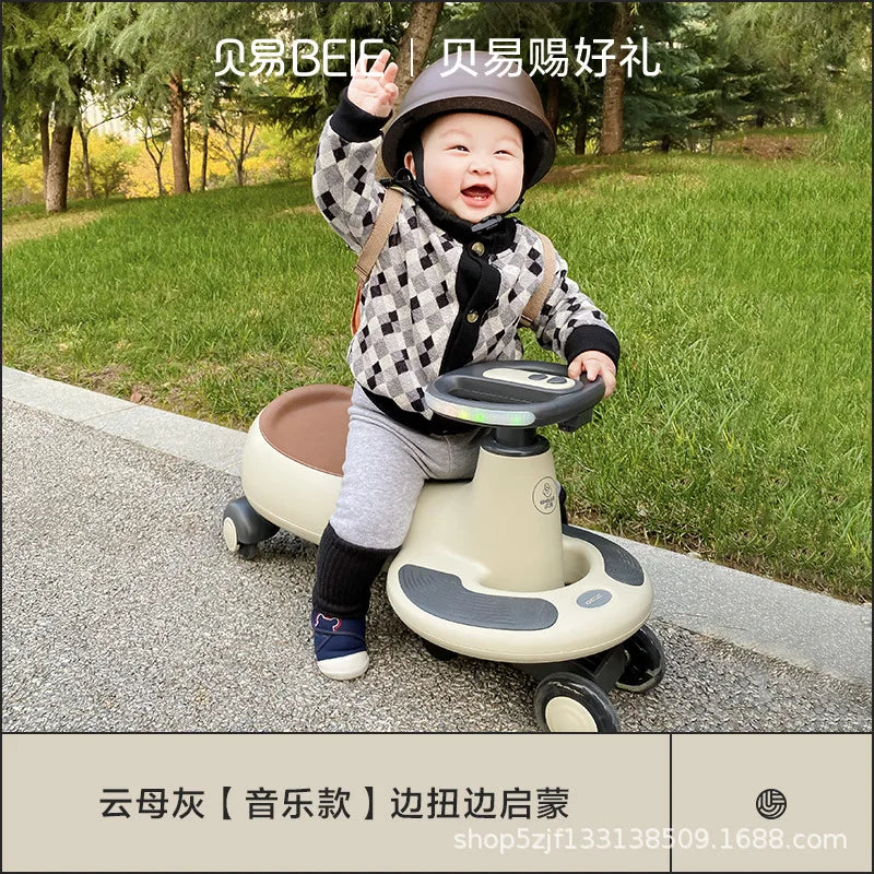 Twist car, children, boy, baby, girl, toy, mute, universal wheel, anti-rollover, girl&