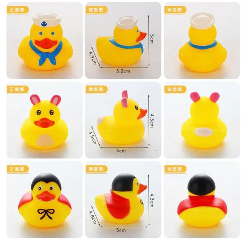 1pcs Baby Cute Duck Bath Toys Rubber Yellow Ducks Washing Swimming Toddler Toys Squeeze Sound Kids Wash Play Funny Gift