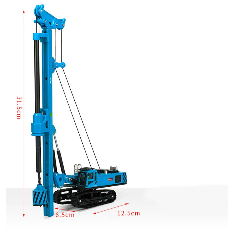 Alloy Rotary Drilling Rig Crawler Excavator Diecast Construction Vehicle Model Children Collection Decoration Model Toys