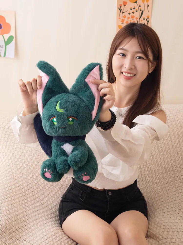 Game Genshin Black Cat Fluffy Impact Wanderer Pet Plush Toy Scaramouche Cat Cosplay Doll Soft Stuffed Pillow Christmas Gift