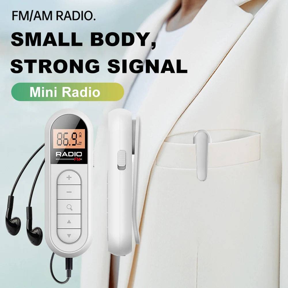 Mini Portable Pocket FM Radio 76-108MHZ Radio Receiver with Backlight