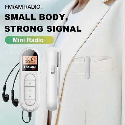 Mini Portable Pocket FM Radio 76-108MHZ Radio Receiver with Backlight