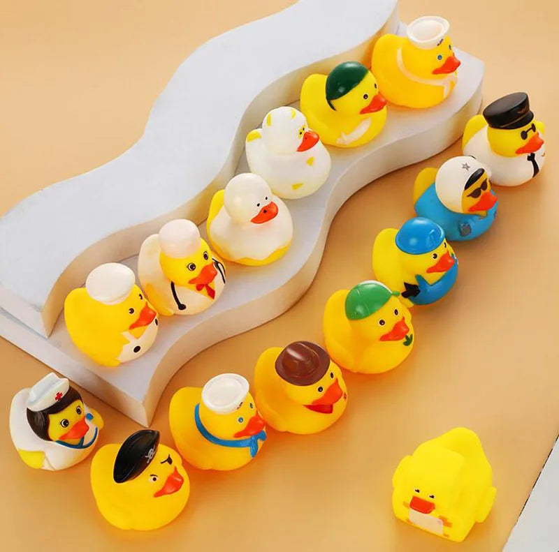 5-30Pcs/Lot Rubber Ducks Baby Bath Toys Kids Shower Bath Toy Float Squeaky Sound Duck Water Play Game Gift For Children