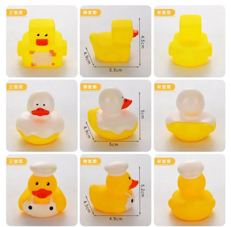 1pcs Baby Cute Duck Bath Toys Rubber Yellow Ducks Washing Swimming Toddler Toys Squeeze Sound Kids Wash Play Funny Gift