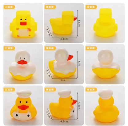 1pcs Baby Cute Duck Bath Toys Rubber Yellow Ducks Washing Swimming Toddler Toys Squeeze Sound Kids Wash Play Funny Gift