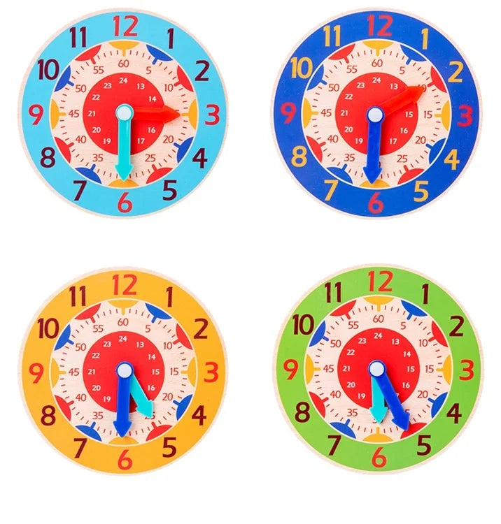 Baby Montessori Toys Wooden Clock Hour Minute Second Cognition Time Learning Teaching Aids Educational Toys For Children