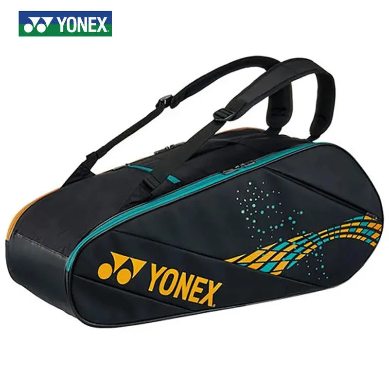 Yonex-Genuine Badminton Racket Bag, PU Sports Tennis Backpack, Portable, Large Capacity, Holds 8 Rackets with Shoes Pocket