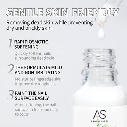 AS Cuticle Remover Liquid Cuticle Softener Professional Nail Care with Lanolin for Brittle Hang Nails Hydrating Moisturizing