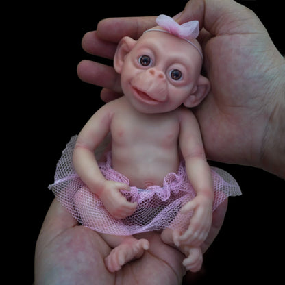 7&quot; Micro Preemie Full Body Silicone Monkey Baby Doll &quot;Lux&quot;Lifelike Mini Reborn Doll Surprice Children Anti-Stress