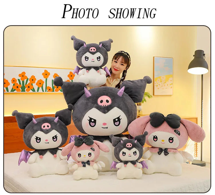 40 50 60 Cm Kawaii Large Size Demon Kuromi Plush Toys Angel Melody Doll Pillow Birthday and Holiday Gifts Cute Stuffed Toy Anime