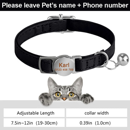 Personalized Engraved Leather Dog/Cat Collar