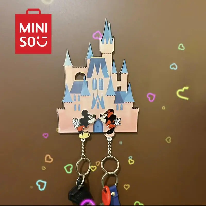 Disney Castle Keychain Anime Mickey Couples Cute Kids Toys Go Home Anti-Lost Kawaii Minnie Creative Keychain Fun Holiday Gifts