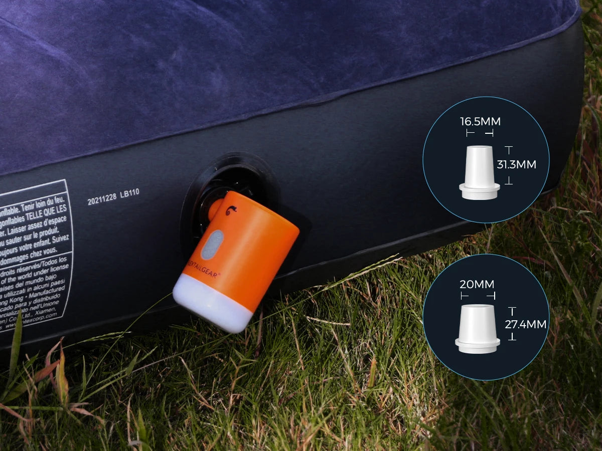 FLEXTAILGEAR MAX PUMP 2 PRO - Portable Air Pump Electric Inflator with Camping Light and Emergency Power Supply for Outdoors
