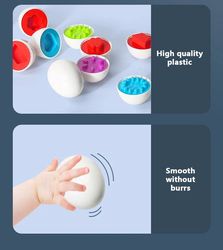 12/6 PCS Montessori Learning Education Math Smart Eggs 3D Puzzle Game For Children Popular Toys Jigsaw Mixed Shape Tools