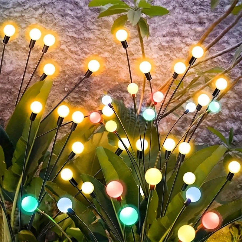1/2 pc 6/8/10 LED Warm White/Colourful Lights Solar Lawn Lamp Garden Lamp Firefly Ground Plug Lamp Decoration Festival Lamp
