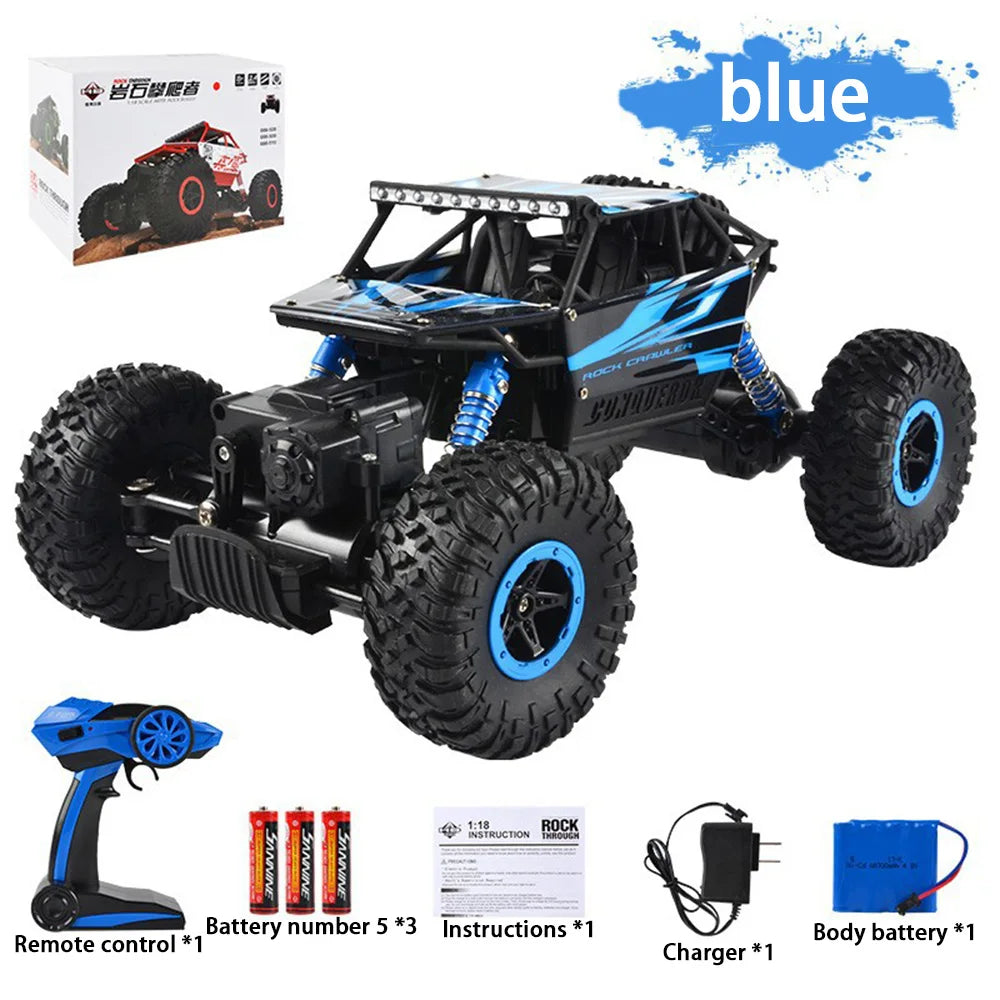 Remote Controlled Monster Truck, 2.4GHz 4WD Off-road RockTracked Vehicle, 1:16 All Terrain Rechargeable Electric Toy  Gifts