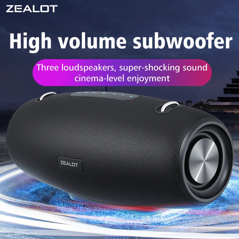 ZEALOT-S67 60W Portable Bluetooth Speaker Outdoor Party Speaker Big Loud Speaker Excellent Bass Performace 3D Speaker