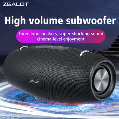 ZEALOT-S67 60W Portable Bluetooth Speaker Outdoor Party Speaker Big Loud Speaker Excellent Bass Performace 3D Speaker