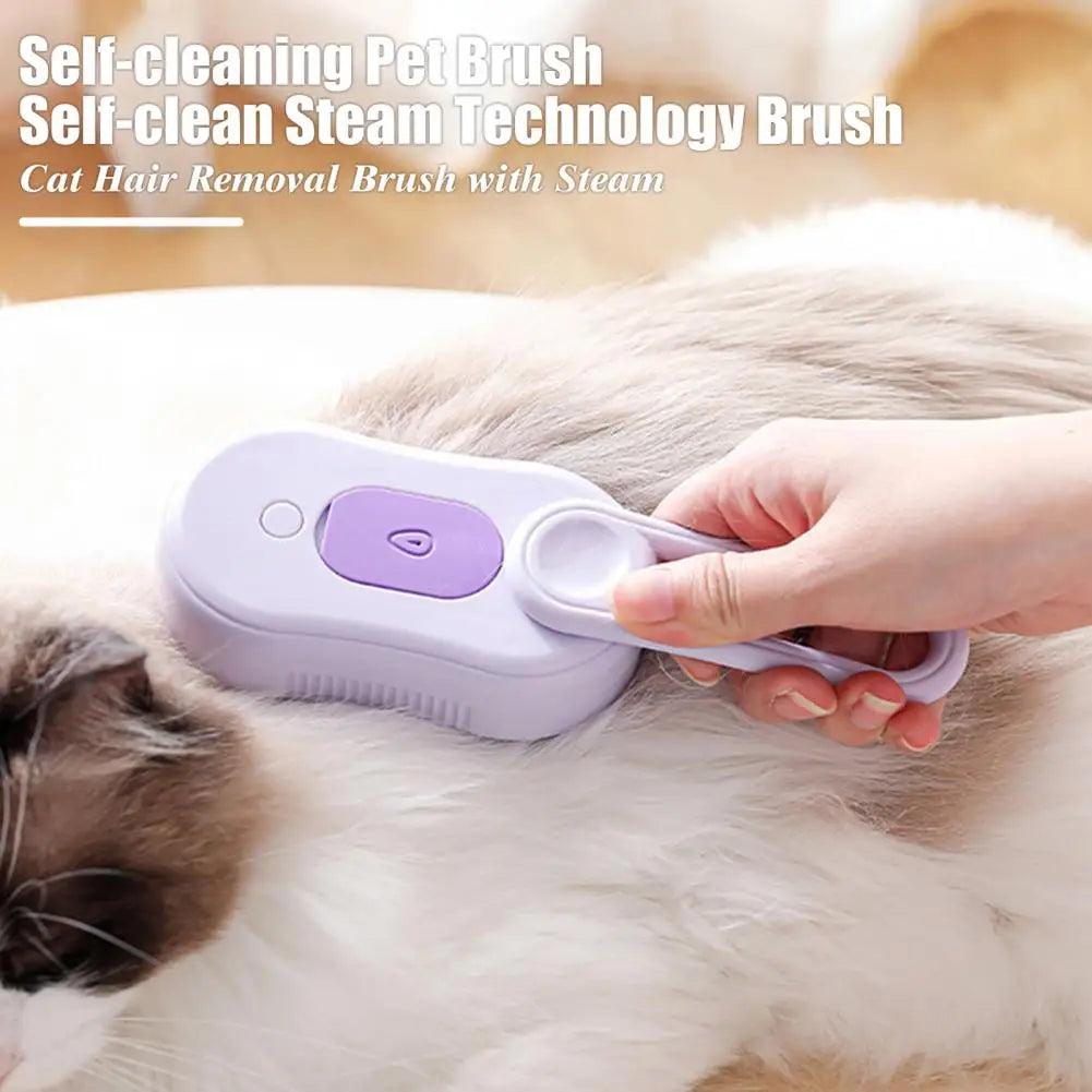 Cat Spray Brush Self-Cleaning Pet Grooming Brush with Steam Function Rechargeable 3-in-1 Cat Spray Brush Hygiene Enhancement Too