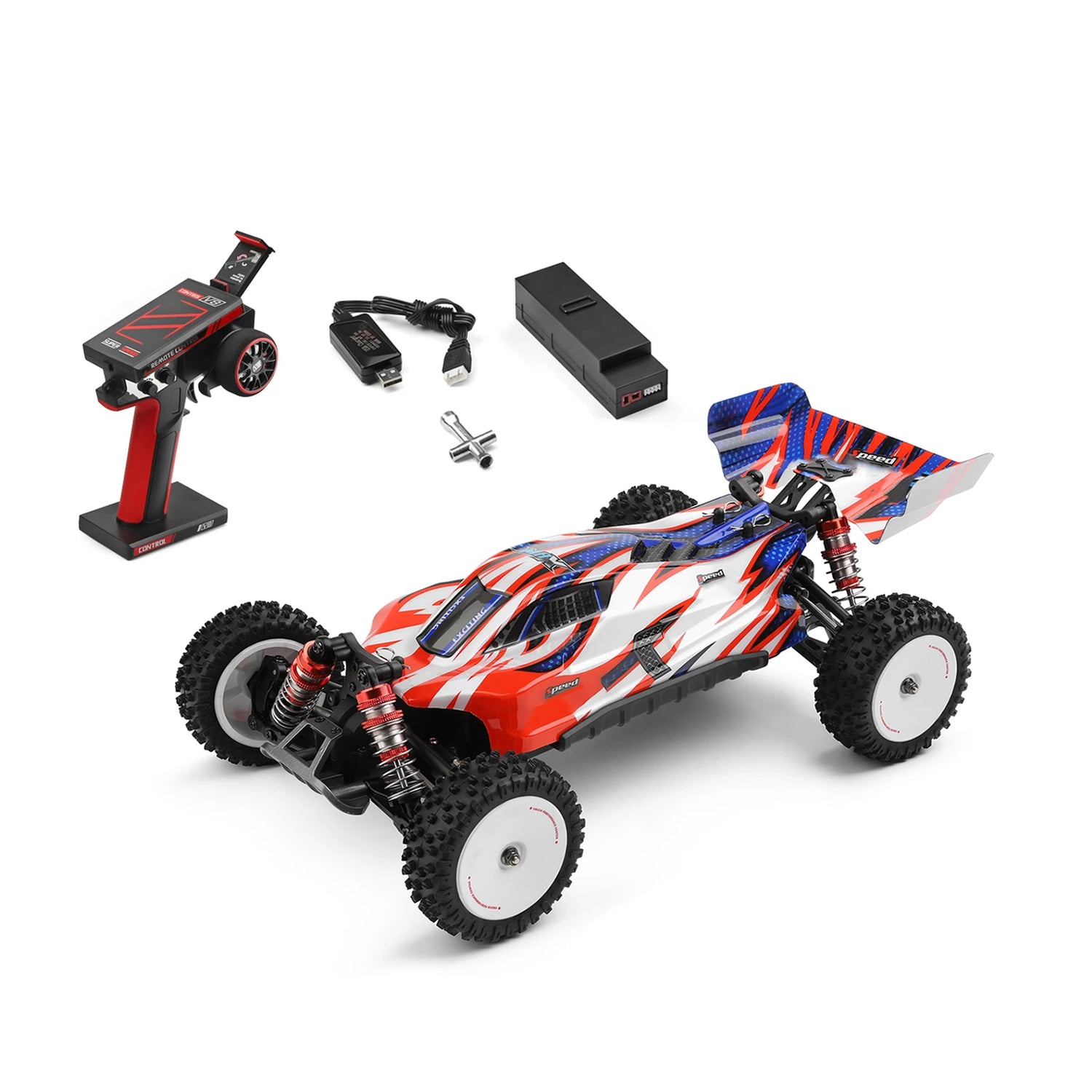 WLtoys 124008 Remote Control Car 1/12 2.4GHz 60KM/H High Speed Off Road Car Brushless 4WD Vehicle 11.1V 2000mAh Gifts for Kids A