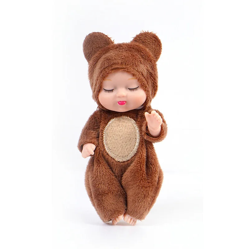 1pcs New Fashion 12cm Simulation Rebirth Dolls Toy Mini Cute Sleeping Baby Series Doll Cartoon Animal Toy for Kids Birthday Gift