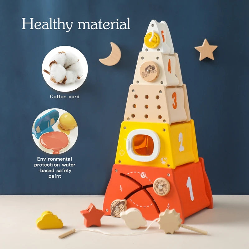 Wooden Baby Animal Balance Board Threading Toys Wooden Seesaw Stacking Toys Blocks Board Games Montessori Educational Baby Gifts