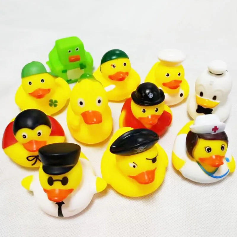 5-30 PCS New Cute Rubber Duck Assorted Duck Bath Toys Kids Shower Bath Toy Gifts Baby Birthday Party Gifts Decorations