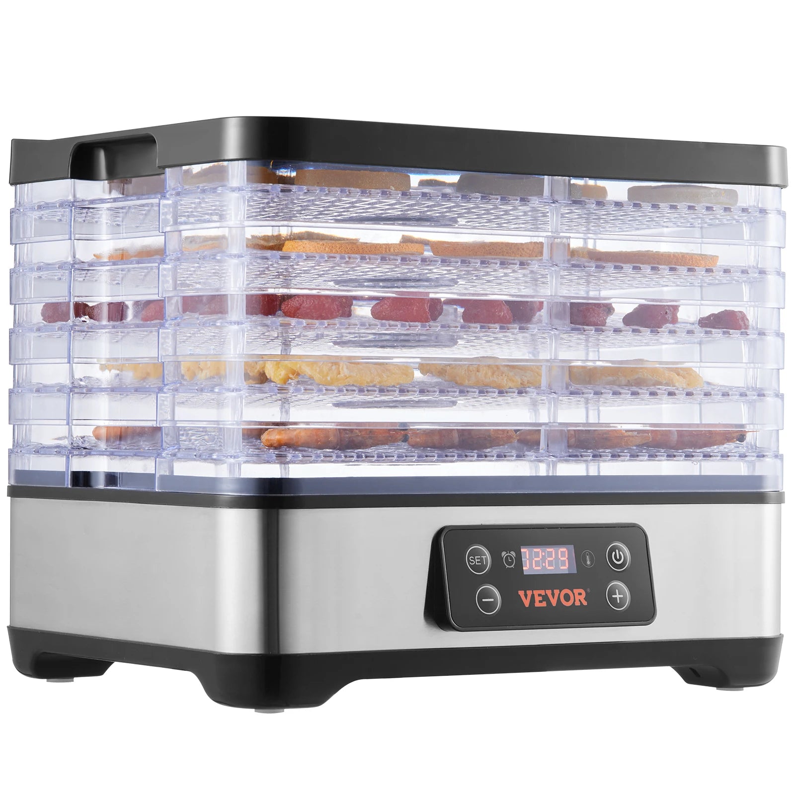 VEVOR Food Dehydrator Machine, 5/6/10 Tray Fruit Dehydrator Electric Food Dryer for Jerky, Herb Meat, Beef, Fruit, Dog Treats