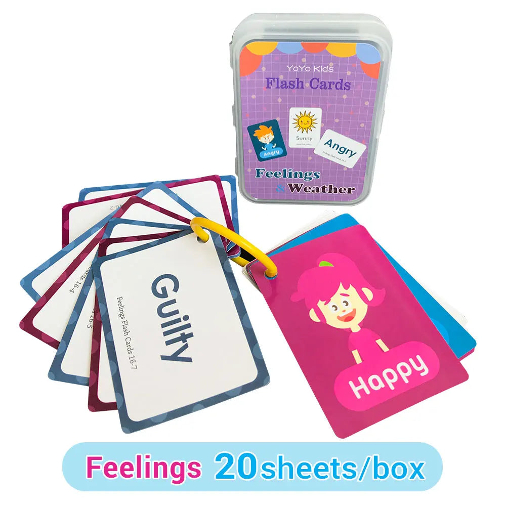 English Words Learning Flashcards for Kids 3-6 Years Reading Enlightenment Cards Educational Toys Montessori Teaching Aids