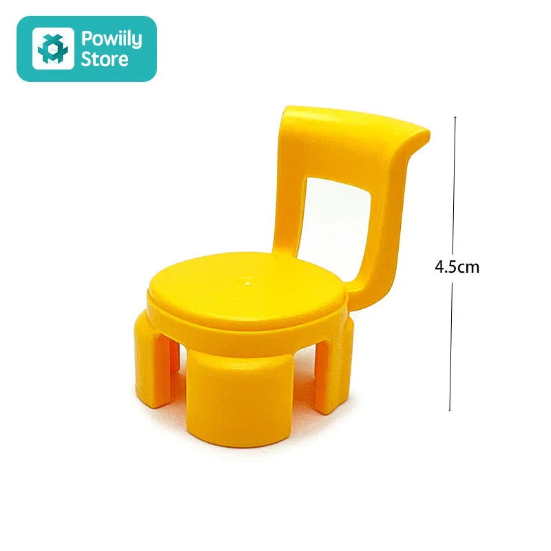 Big Building Block Assembled Mini Furniture Play House Toys For Children Compatible With Duploed Accessories Educational Gift